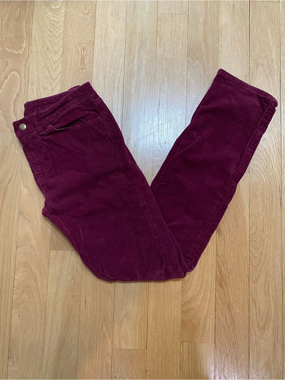 Vintage American Apparel Burgundy Wine Corduroy Slim Slack
